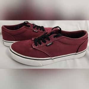 VANS Off The Wall Maroon Red Lace Up Low Top Sneakers Men's Size 8 Women's 9.5